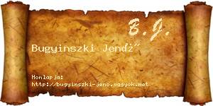 Bugyinszki Jenő névjegykártya