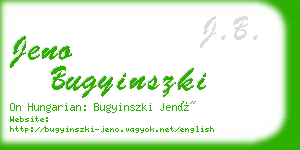 jeno bugyinszki business card